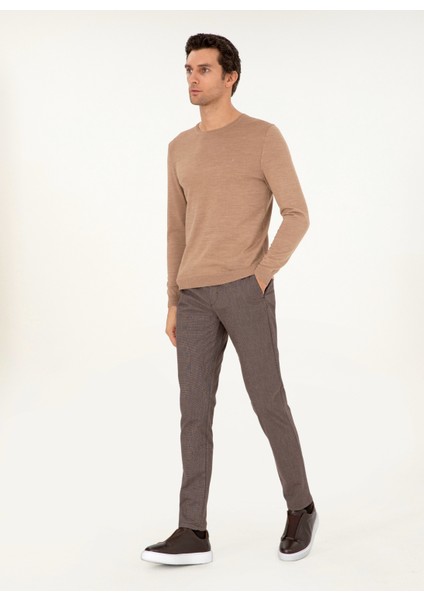 Normal Bel Normal Paça Slim Fit Kahve Erkek Pantolon Avıgnon modelleri