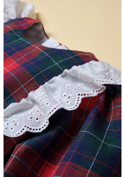 Kız Çocuk Kırmızı Ekoseli Elbise, Kız Çocuk Yılbaşı Elbise modelleri