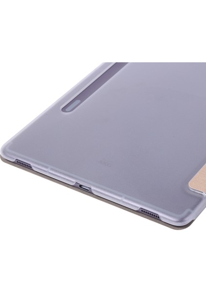 Samsung Galaxy Tab S8 Için Ipek Doku Pu Deri Üç Katlı Stand si Tablet Kılıfı (Yurt Dışından)