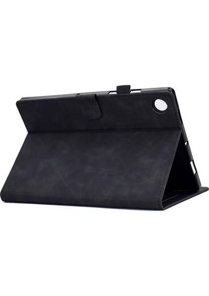 Samsung Galaxy Tab A9 Gülümseme Baskılı Mikrofiber Deri Kart Tutucu Akıllı Kapak Tablet Kılıfı (Yurt Dışından)