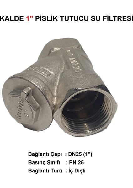 1" Sarı / Krom Pislik Tutucu Su Filtresi DN25 - Threaded Strainer