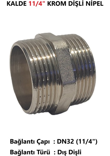 11/4" Sarı / Krom Dişli Nipel DN32 - Chrome Nipple