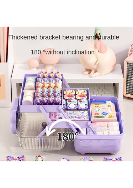 Çocuk Saç Aksesuarları Için Saklama Kutuları Kolyeler Saç Bantları Saç Tokaları ve Fiyonklar Katlanabilir Masaüstü Toz Geçirmez Depolama-B (Yurt Dışından) fırsatları