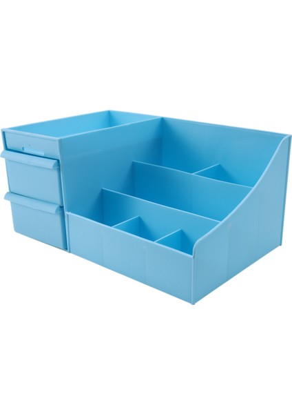 Plastik Saklama Kutusu Makyaj Çekmecesi Saklama Kutusu Kozmetik Kutusu Mavi (Yurt Dışından)