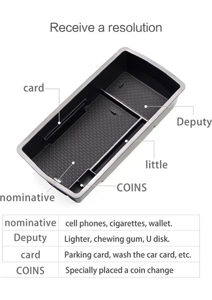 Araba Merkezi Konsol Organizatör Saklama Kutusu Iç Aksesuarları Kol Dayama Saklama Kutusu 3008 4008 5008 2017-2020 (Yurt Dışından) modelleri