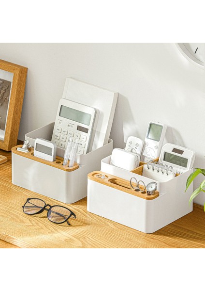 Ahşap Depolama Tutucu Masaüstü Saklama Kutusu Kasa Doku Kutusu Kırtasiye Uzaktan Kumanda Tutucu Ev Masa Organizatör-A (Yurt Dışından) fırsatları