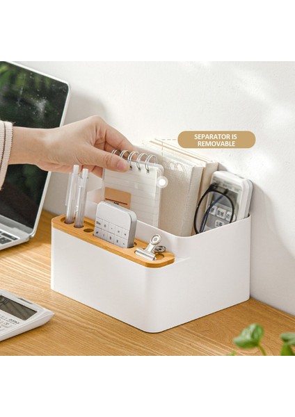 Ahşap Depolama Tutucu Masaüstü Saklama Kutusu Kasa Doku Kutusu Kırtasiye Uzaktan Kumanda Tutucu Ev Masa Organizatör-A (Yurt Dışından) indirimleri