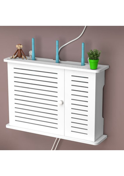 Kablosuz Wifi Router Saklama Kutuları Ahşap Kutu Kablo Sh-Çift Kapı (Yurt Dışından)