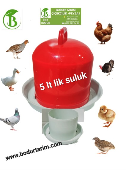 5 Lt Lik Tavuk,kuş,civciv Suluğu Çift Korumalı Değişik Renklerde Göderim Yapılmaktadır.