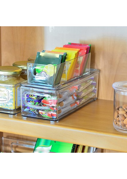 2 Adet Istiflenebilir Plastik Saklama Organizatör Konteyner Kapaklı Kutular, Buzdolabı Için Işleyicili Istiflenebilir Saklama Kutuları (Yurt Dışından) modelleri