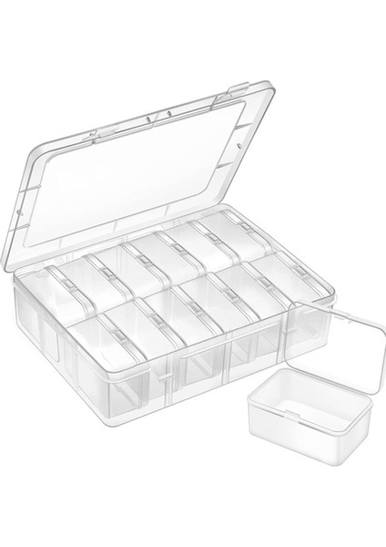 Küçük Boncuk Organizatörler Kutusu, 13 Adet Plastik Saklama Kutuları Mini Şeffaf Boncuk Saklama Kapları Menteşeli Kapaklı Kutular (Yurt Dışından) fiyatları