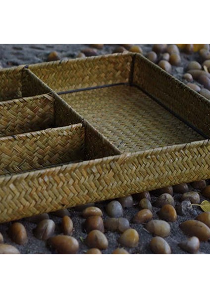 El Yapımı Doğal Testere Dört Kutulu Saklama Kutusu Rattan Hasır Mücevher Kutusu (Yurt Dışından) fırsatları