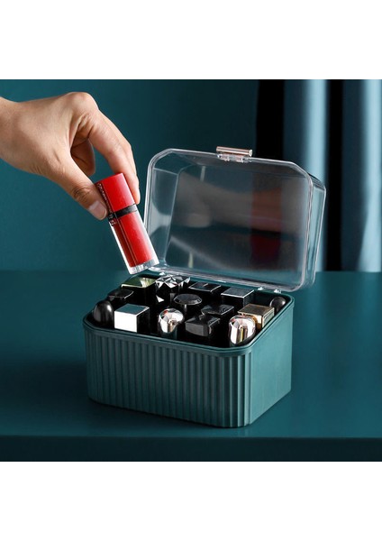 Ruj Kutusu Şeffaf Makyaj Organizatör Saklama Kutusu Ruj Organizatör Kozmetik Plastik Ruj Ekran Depolama-Yeşil (Yurt Dışından) fırsatları