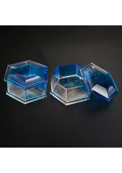 2 Adet Diy Kristal Epoksi Kalıp Altıgen Takı Saklama Kutusu Kalıp (Yurt Dışından) modelleri