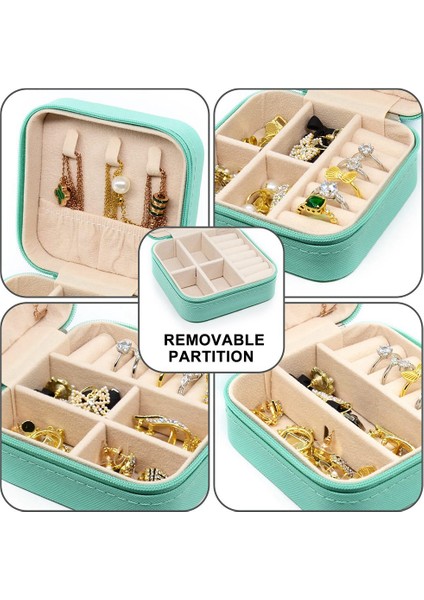 Taşınabilir Takı Saklama Kutusu Seyahat Organizatör Vaka Deri Saklama Küpe Kolye Yüzük Takı Organizatör Ekran B (Yurt Dışından) indirimleri