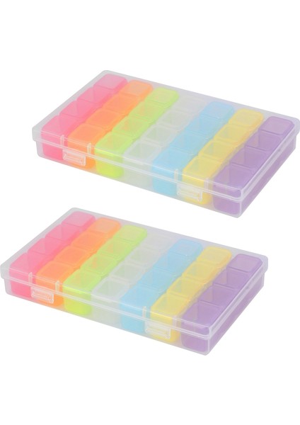 2x 28 Izgara Plastik Saklama Kutusu Saklama Kutusu Mücevher Kutusu Boncuk Kutusu (Yurt Dışından)