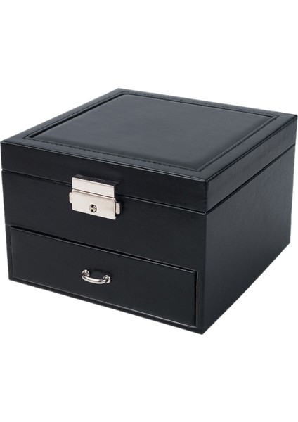 Mücevher Kutusu Kozmetik Saklama Kutusu Mücevher Küpe Kolye Kutusu Siyah (Yurt Dışından)