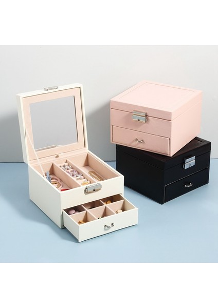 Mücevher Kutusu Kozmetik Saklama Kutusu Mücevher Küpe Kolye Kutusu Siyah (Yurt Dışından) indirimleri