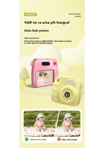 Çocuk Kamerası USB Şarj Kamera Öğrenci Kampüsü Kamera Hafifliği Fotoğraf Çekme Küçük Kamera (Yurt Dışından)