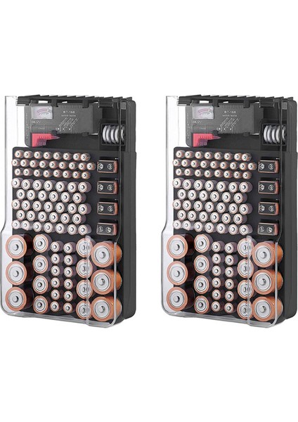 Pil Saklama Kutusu, Menteşeli Şeffaf Kapaklı Düzenleyici, Siyah (Yurt Dışından)