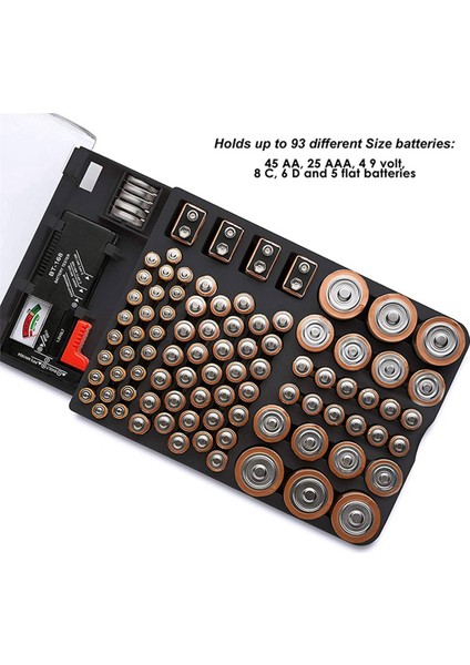 Pil Saklama Kutusu, Menteşeli Şeffaf Kapaklı Düzenleyici, Siyah (Yurt Dışından) fiyatları