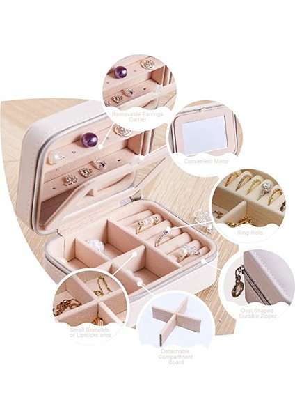 Taşınabilir Avel Mücevher Kutusu Küpe Küpe Saklama Kutusu Beyaz (Yurt Dışından) modelleri