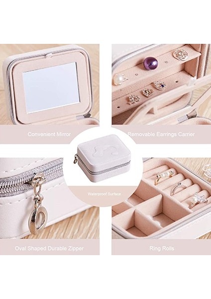 Taşınabilir Avel Mücevher Kutusu Küpe Küpe Saklama Kutusu Beyaz (Yurt Dışından) fırsatları