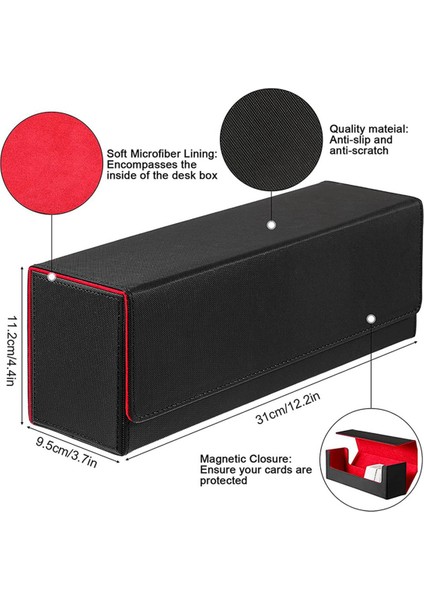 Desk Box 400'LÜ Kart Oyunları Için Kart Saklama Kutusu (Siyah+Kırmızı) (Yurt Dışından) fırsatları