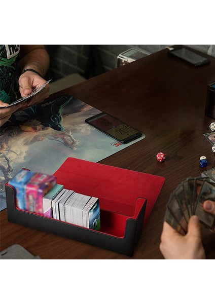 Desk Box 400'LÜ Kart Oyunları Için Kart Saklama Kutusu (Siyah+Kırmızı) (Yurt Dışından) indirimleri