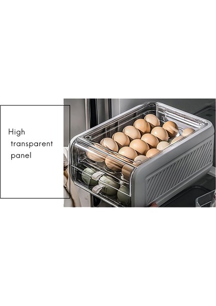 Buzdolabı Yumurtası Için 36 Izgaralı Büyük Kapasiteli Yumurta Saklama Kutusu -Gri (Yurt Dışından) fiyatları