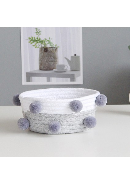 Çeşitli Eşyalar Saklama Kutusu Pamuk Halat Dokuma Saklama Sepetleri Gri (Yurt Dışından) fırsatları