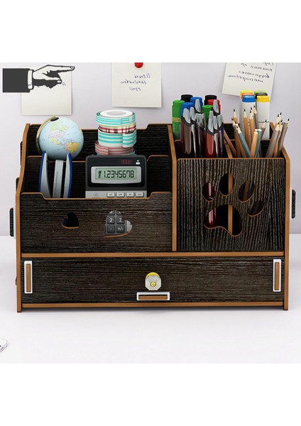 Kalemlik Saklama Kutusu Masaüstü Dekorasyonu Ceviz Ahşap Rengi (Yurt Dışından) fiyatları