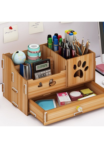 Kalemlik Saklama Kutusu Masaüstü Dekorasyonu Ceviz Ahşap Rengi (Yurt Dışından) indirimleri