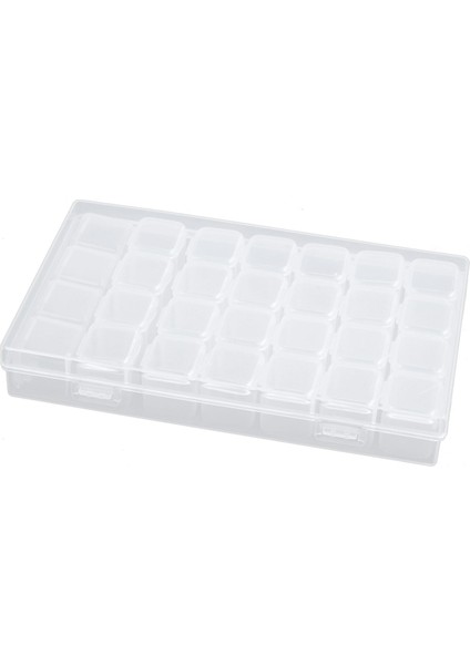 Nail Art Saklama Kutusu Plastik Vitrin Tutucu Şeffaf 28 Yuva (Yurt Dışından)