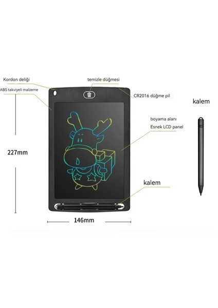 8,5 Inç Çocuklara Yönelik Eğitici LCD Tablet (Yurt Dışından)