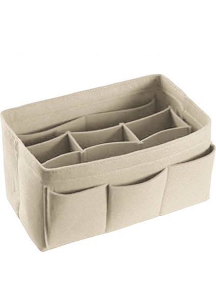 Keçe Saklama Çantası Kozmetik Ev Küçük Eşyalar Sarf Malzemeleri Kutusu Bej (Yurt Dışından)
