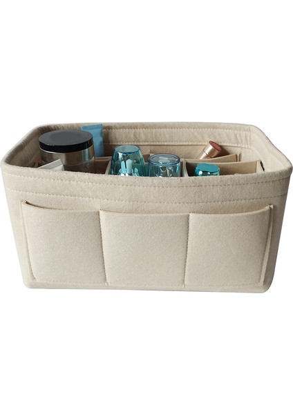 Keçe Saklama Çantası Kozmetik Ev Küçük Eşyalar Sarf Malzemeleri Kutusu Bej (Yurt Dışından) fiyatları