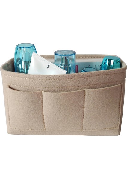 Keçe Saklama Çantası Kozmetik Ev Küçük Eşyalar Sarf Malzemeleri Kutusu Bej (Yurt Dışından) fırsatları