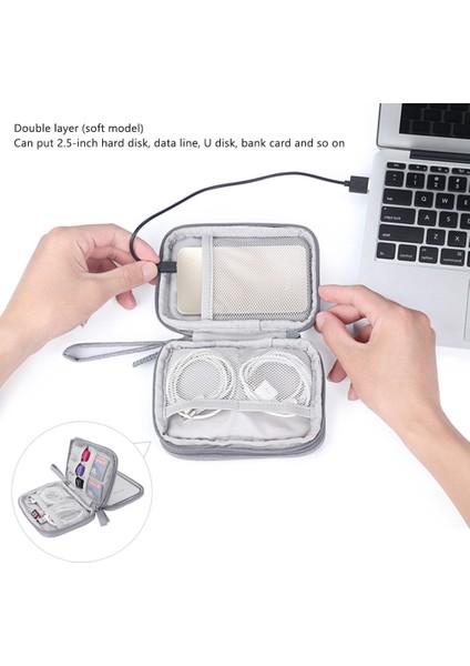 Mini Için Taşınabilir Çift Katlı Saklama Çantası (Gri) (Yurt Dışından) modelleri