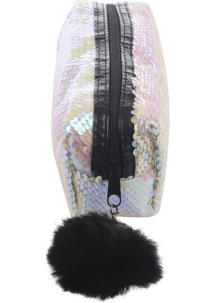 Payet Büyük Kalem Kutusu Saklama Çantası Kozmetik Tutucu Pudra + Beyaz (Yurt Dışından) fırsatları