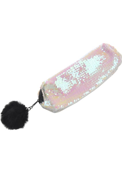 Payet Büyük Kalem Kutusu Saklama Çantası Kozmetik Tutucu Pudra + Beyaz (Yurt Dışından) indirimleri