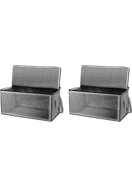 2pcs Istiflenebilir Dokumasız Giysi Saklama Toplama Kutusu-Gri (Yurt Dışından)