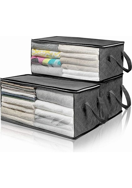 2pcs Istiflenebilir Dokumasız Giysi Saklama Toplama Kutusu-Gri (Yurt Dışından) fırsatları