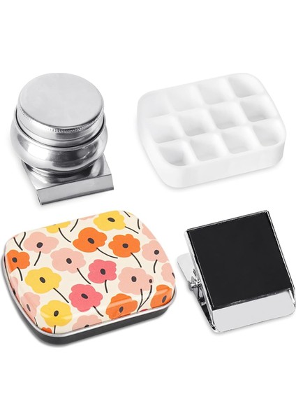 Taşınabilir Mini, 12 Kuyulu Boş Suluboya Paleti, Manyetik Klipsli ve Yağdanlıklı Küçük Boya Saklama Setleri, A (Yurt Dışından)