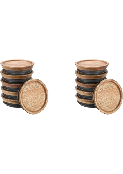 6 Mühürlü Ahşap Saklama Kapak Seti, Ahşap Kapaklar 72MM (Yurt Dışından)