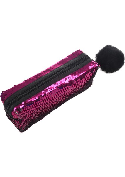 Payet Büyük Kalem Kutusu Saklama Çantası Kozmetik Tutucu Kırmızı + Siyah (Yurt Dışından) modelleri