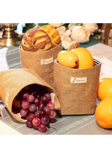 9 Parça Mini Duvara Asılı Saklama Torbaları Pamuk Keten Katlanabilir Depolama Sepeti Kutusu Dekoratif Asılı Çanta (Yurt Dışından) fırsatları