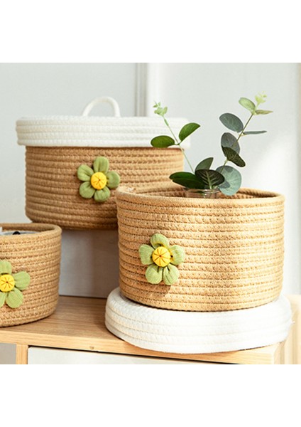 3'lü Kapaklı Saklama Sepetleri Pamuklu Şarkı Sepetleri (Mavi) (Yurt Dışından) fiyatları