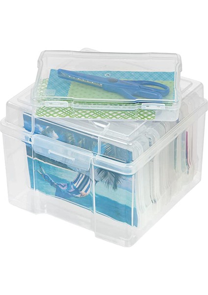 2 Set 5x7 Inç Fotoğraf Kılıfları ve Toka Tasarımlı Şeffaf Craft Keeper 6 Iç Kutu Plastik Saklama Kabı Kutusu B (Yurt Dışından) modelleri