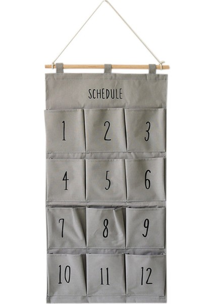 Yeni Duvar Asılı Saklama Çantası 12 Cepler Duvara Monte Asılı Organizatör Banyo Duvar Kılıfı Kozmetik Oyuncaklar Çeşitli Eşyalar Organizatör Gri (Yurt Dışından)